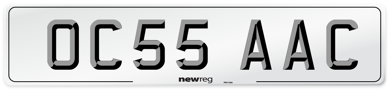 OC55 AAC Number Plate from New Reg